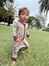 Load image into Gallery viewer, Florida Antler Zip up Bamboo Jammies Green