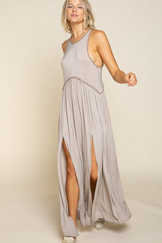 Seasons change  Side Slit Cut Out Maxi Dress