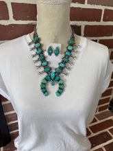 Load image into Gallery viewer, Native Made Kingman Squash blossom Set Tsmith