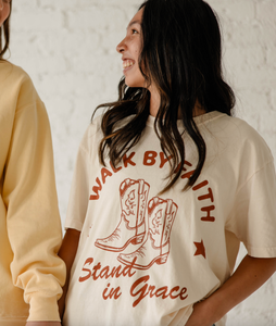 Walk by Faith, Stand in Grace Tee