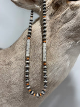 Load image into Gallery viewer, Native Orange Spiney Barrel bead Navajo Pearl Necklace