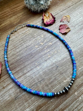 Load image into Gallery viewer, Sterling Silver Pearls choker and Purple Dolomite Heishi