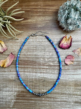 Load image into Gallery viewer, Sterling Silver Pearls choker and Purple Dolomite Heishi