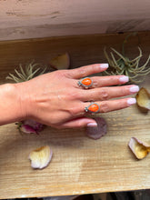 Load image into Gallery viewer, Orange Spiny Oyster Sterling Silver Ring – Size 7 or 10