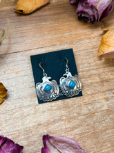 Load image into Gallery viewer, Sterling Silver Eagle Dangle Earrings with Turquoise
