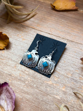 Load image into Gallery viewer, Sterling Silver Eagle Dangle Earrings with Turquoise