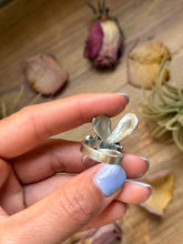 Load image into Gallery viewer, Sterling Silver Butterfly Ring with Kingman Turquoise – Adjustable