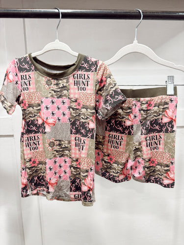 Girls Hunt Too Bamboo Two piece Jammies