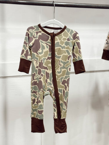Florida Antler Zip up Bamboo Jammies Green