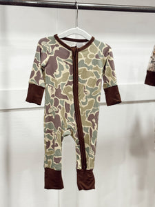 Florida Antler Zip up Bamboo Jammies Green