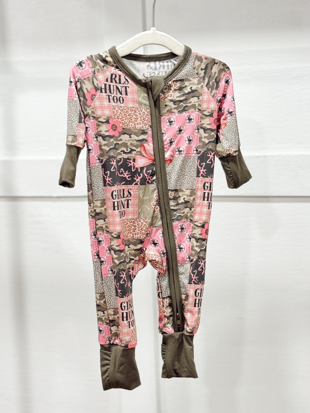 Girls Hunt Too Bamboo Zipper Romper